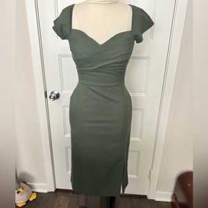 Stop Staring! Green houndstooth pinup dress